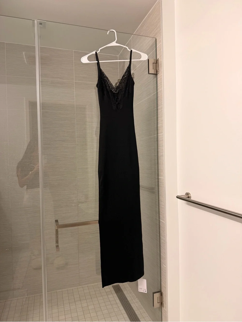 Self-Portrait BLACK VISCOSE KNIT MAXI DRESS - Picture 8 of 8